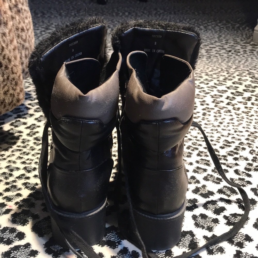 Womens ASOS Faux Leather / Fur Boots - Worn By Tawny Kitaen - Picture 5 of 13